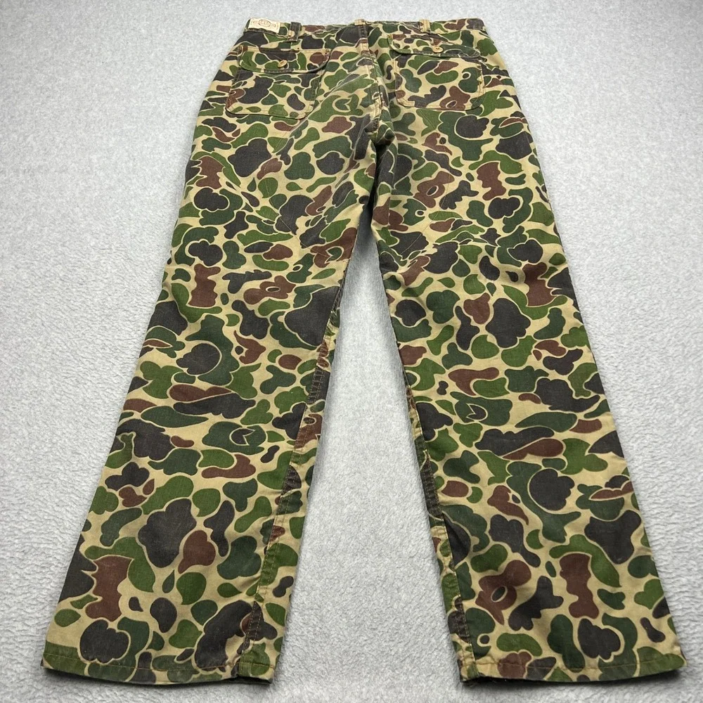 VTG Saf-T-Bak Frog Skin Pants Mens 36x30* Camo Duck Hunt Talon 42 USA Made Retro